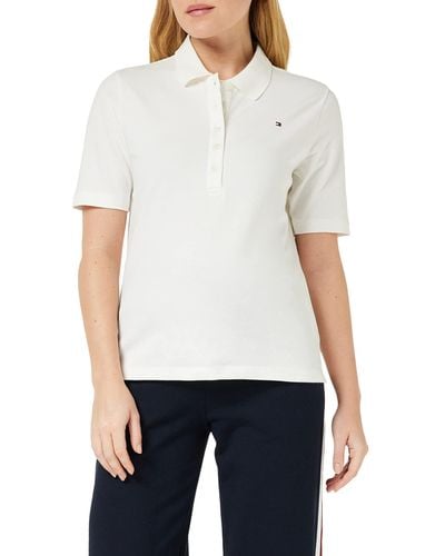 Tommy Hilfiger Polo ches Courtes 1985 Pique Polo Regular - Blanc