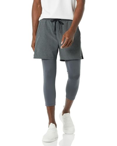 Amazon Essentials Double Layered Woven Moisture Wicking Running Sport-Shorts - Blau