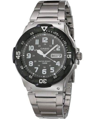 G-Shock Diver Style Quartz Watch with Stainless Steel Strap - Grigio