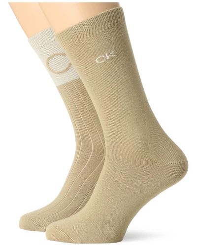 Calvin Klein Socks CK Sock 2P Colorblock Rib CALZINO CLSSC - Neutro