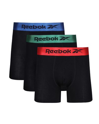 Reebok Boxer da Uomo Super Morbido in Viscosa da Tessuto di bambù - Nero