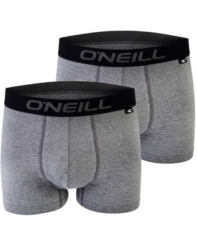 O'neill Sportswear Basic Boxer-Short | Sport-Unterwäsche für alle Anlässe im 2er Set | Anthrazit XL - Grau