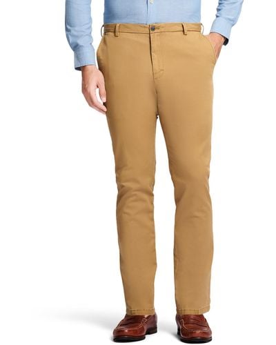 Izod Saltwater Stretch Flat-front Chino Pants - Natural