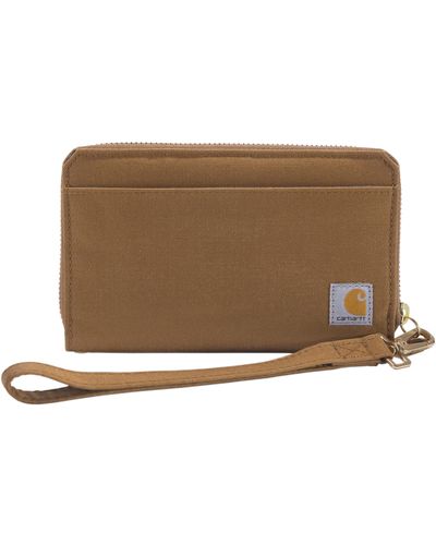 Carhartt Casual Canvas Lay Flat Clutch Wallets For - Brown