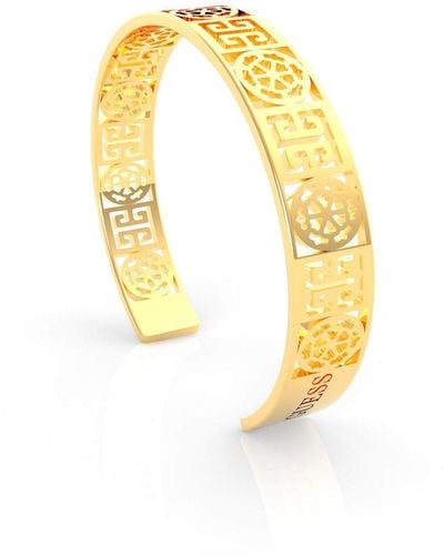 Guess Jewellery 10mm Greek Peony Gold Bangle UBB29105 - Métallisé