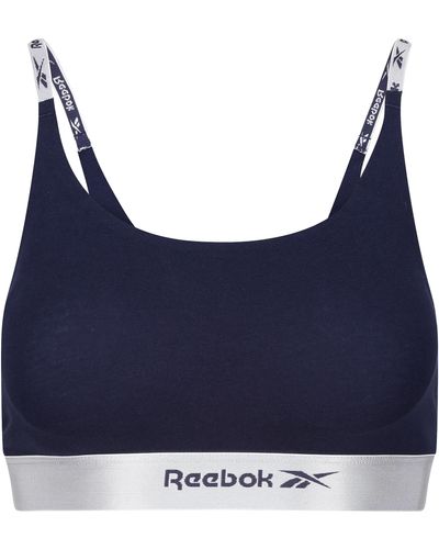 Reebok Crop Top in Marineblau | Bequemer Baumwoll-BH für Fitness mit geringer Belastung