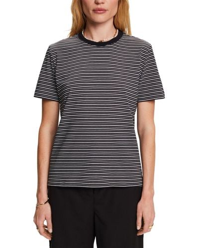 Esprit T-Shirt mit Streifen - Grau
