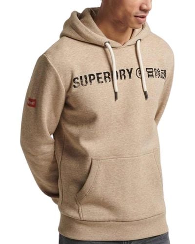 Superdry Workwear Logo Vintage Hoodie Sweatshirt - Natur