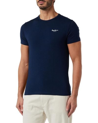 Pepe Jeans T-shirt Originele Basic 3 N - Blauw