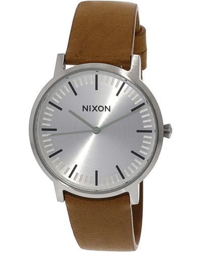 Nixon S Analogue Quartz Watch With Leather Strap A1058-2853-00 - Grey