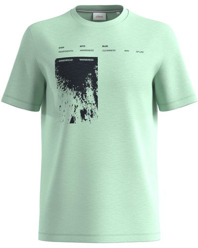 S.oliver Big Size 2148391 T-Shirt mit Wechselprint - Grün