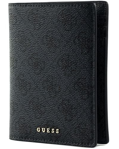 Guess Passport Case Coal Logo - Nero