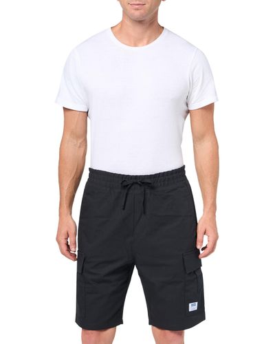 HUGO Relaxed Fit Cargo Pocket Cotton Shorts - White
