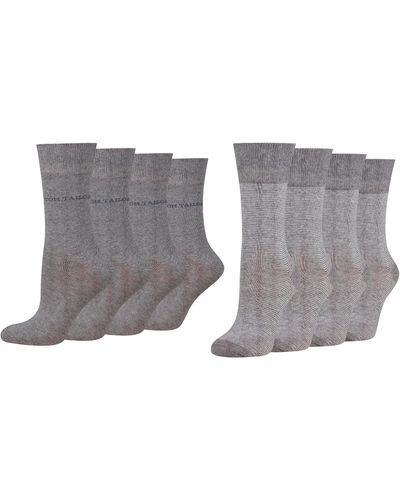 Tom Tailor Women socks 8er stripe grey 39-42 - Grau