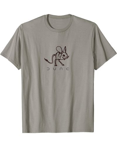 Dune Part Two Muad'Dib Desert Mouse Line Art Chest Poster T-Shirt - Grau