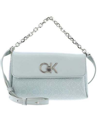 Calvin Klein Re-Lock Mini Crossbody Bag Pigeon Jacquard Mono - Blu