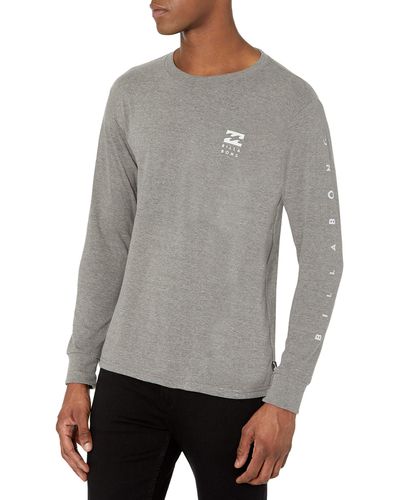 Billabong Long Sleeve Premium Logo Graphic Tee T-Shirt - Grigio