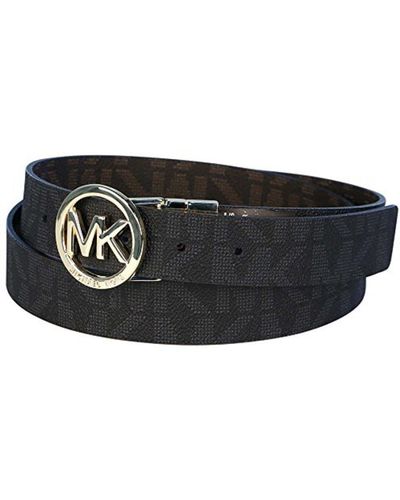 Michael Kors Mk Signature Monogram Belt and Buckle Reversible - Nero