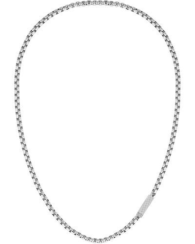 Lacoste Collier en Chaîne pour Collection L'ESSENTIEL Embelli avec motif petit piqué - 2040121 - Blanc