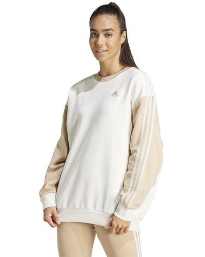 adidas Essentials Polaire surdimensionnée à 3 Bandes Maillot de survêtement - Blanc