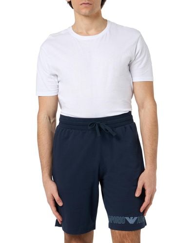 Emporio Armani Logo Terry Loungewear Bermuda Shorts - White