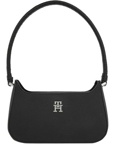 Tommy Hilfiger Mujer Bolso Emblem Shoulder Bag pequeño - Negro