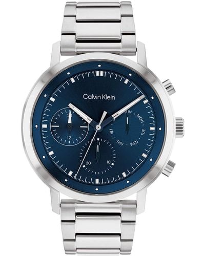 Calvin Klein Analogue Multifunction Quartz Watch For Men With Silver Stainless Steel Bracelet - 25200063 - Metallic