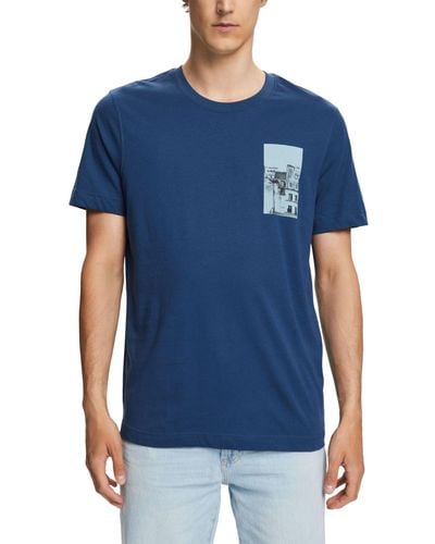 Esprit 073ee2k309 Camiseta - Azul