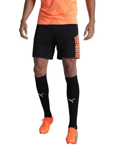 PUMA S Training Shorts Black Ultra Orange Xl - Blue