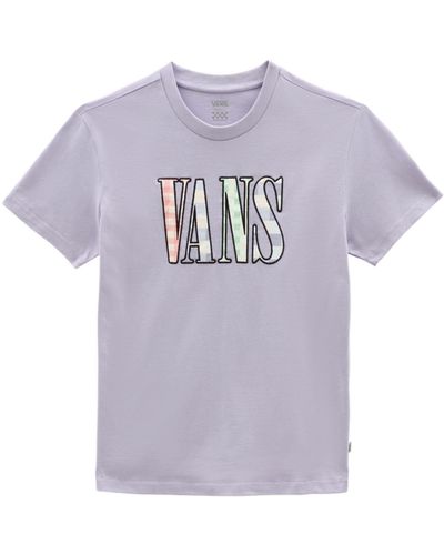 Vans T-shirt Mixed Up Gingham Bff Tee Vn0a7rk7y0g - Purple