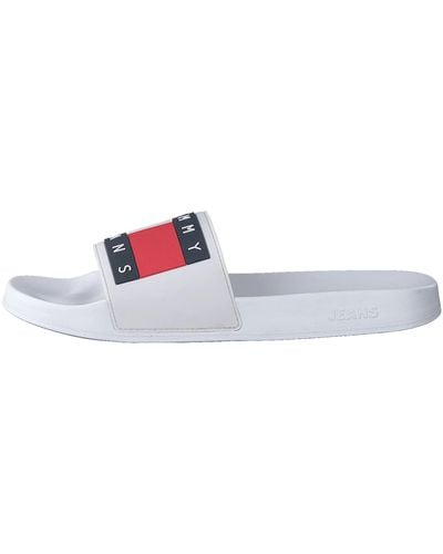 Tommy Hilfiger Ciabatte da piscina Tommy Jeans Flag bianche - Bianco