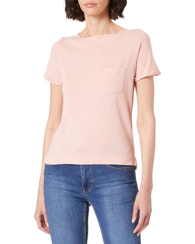 Mexx S Linen Relaxed fit with Pocket T-Shirt - Pink