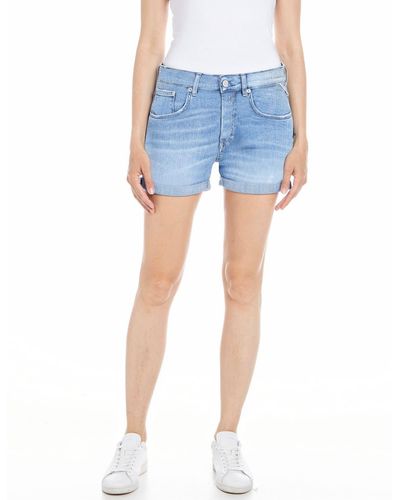 Replay Jeans Shorts Anyta Baggy-Fit mit Stretch - Blau