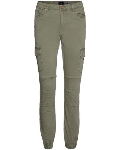 Vero Moda Jeans Hose Stretch Denim Jogger Pants Cargo Stoffhose VMIVY - Grün