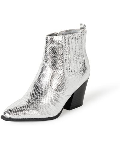 The Drop Sia Pointed Toe Western Ankle Boot - Grau
