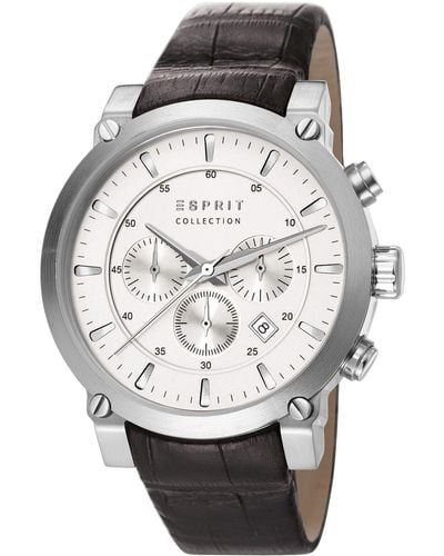 Esprit Armbanduhr Poros Chronograph Quarz Leder EL102121F04 - Mehrfarbig