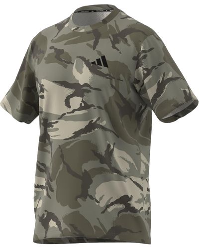 adidas Train Essentials Seasonal Camo Tee T-Shirt - Vert