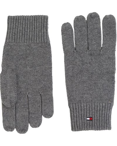 Tommy Hilfiger Essential Flag Knitted Gloves Handschuhe - Grau