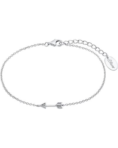 S.oliver 2034311 Armband Pfeil Silber Weiß 20 cm