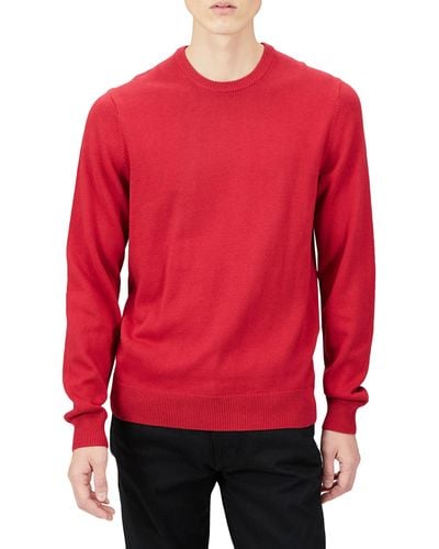 Amazon Essentials Jersey de cuello redondo - Rojo
