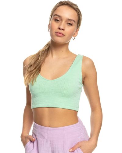 Roxy Rib Knit Strappy Top For - Rib Knit Strappy Top - - M - Green