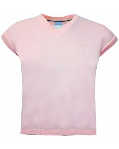 Nike Short Sleeve V-neck Peach S Top 294208 607 - Pink
