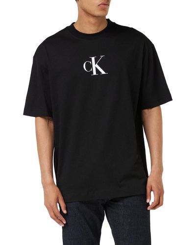 Calvin Klein T-shirt iche Corte Uomo Scollo Rotondo - Nero