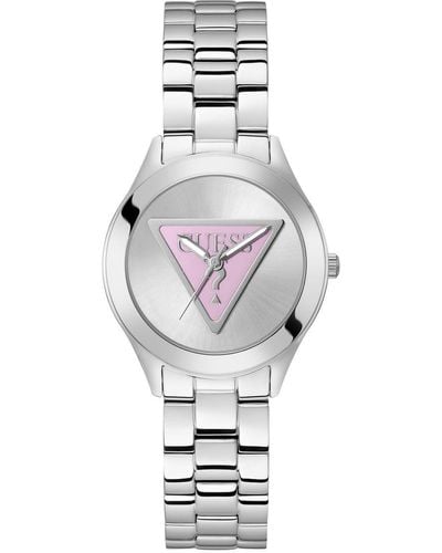 Guess Tri Plaque Gw0675l1 Stainless Steel Watch - Metallic