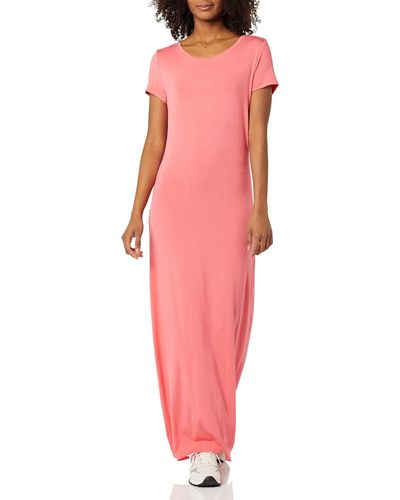 Amazon Essentials Maxi-Vestido de ga Corta Mujer - Rosa