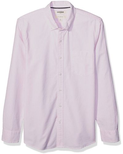 Goodthreads Slim-Fit Long-Sleeve Striped Oxford Shirt w/Pocket Button-Down-Shirts - Viola