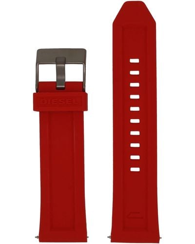 DIESEL Original Uhrband Wechselarmband LB-DZ4481 Ersatzband DZ4481 Kautschuk 24 mm Rot