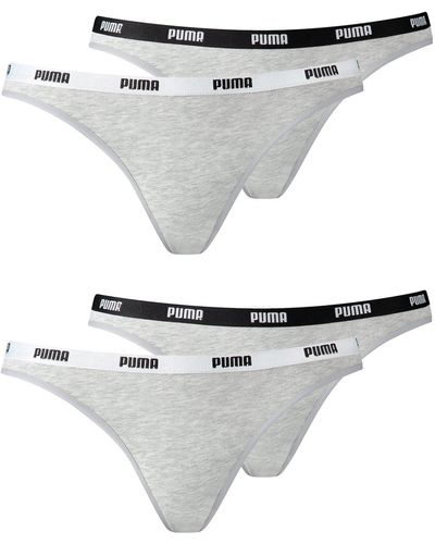PUMA Slips Briefs Pantys Iconic Bikini 573008001 4er Pack - Mettallic