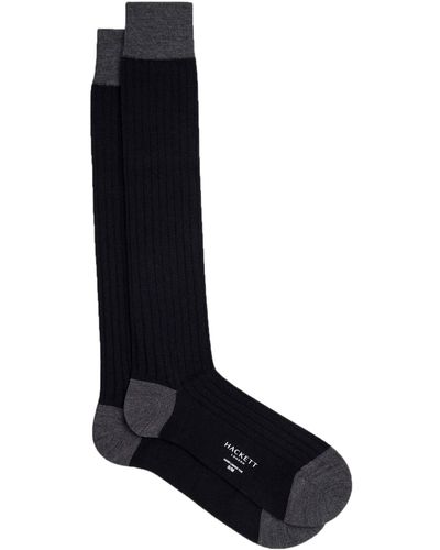 Hackett Merino lang Socken - Schwarz