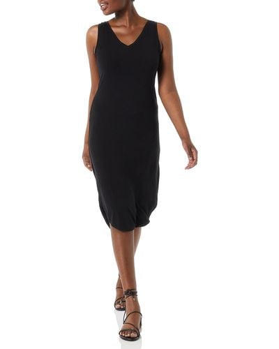 Amazon Essentials Jersey Regular-fit Sleeveless V-neck Midi Dress - Black